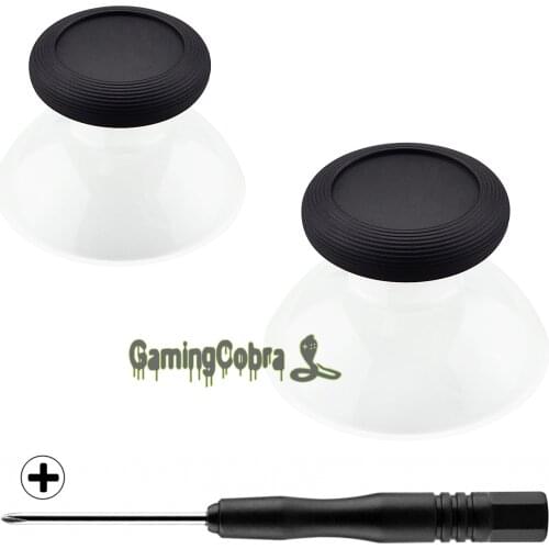 Black & Transparent Replacement 3D Joystick Thumbsticks, Analog Thumb Sticks with Tools for NS Switch Pro Controller