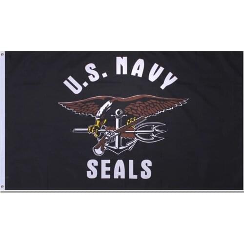 US Navy Seals Flag banner 100D Polyester brass grommets custom flag 60x90cm/90x150cm/120x180cm