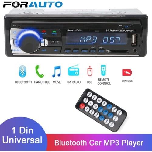 FM Radio Stereo 12V AUX Input Car MP3 Player Car Radio 1DIN In-Dash Digital Bluetooth Audio Music USB/SD