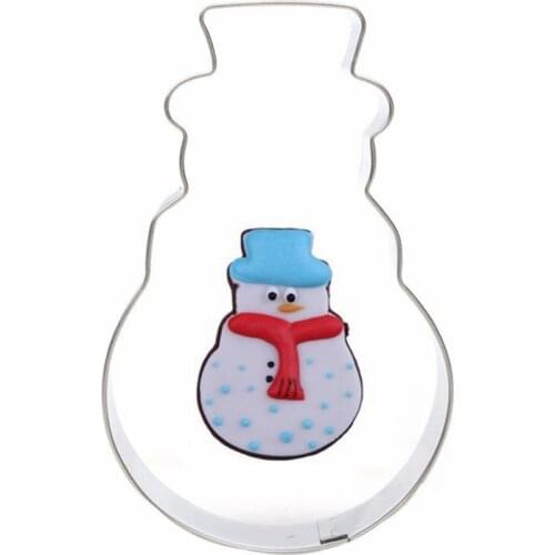 Christmas Snowman Fondant Mould Stainless Steel Cookie Cutter Cake Tool For DIY Candy Biscuit Jelly Pastry Baking Mold
