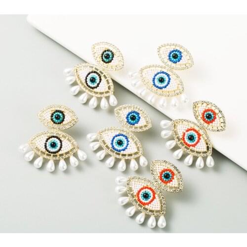 HI MAN Turkey Evil Eye Drop Earrings Woman Luxury Crystal Pavé Lucky Eye High-end Design Amulet Accessories Jewelry