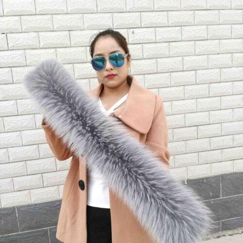JKP 2020 Womens Scarf Natural Raccoon Fur Collar Scarf New Jackets Coat Accessory Winter Warm Collar Scarves Shawl and Wraps