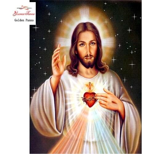 GOLDEN PANNO Diamond Painting Full Square 5D Diy Daimond Embroidery Diamant Mosaic Sale Displasy Broderie Diamant "Jesus" 02