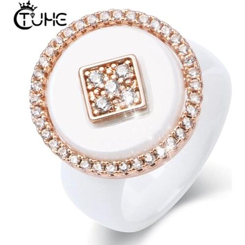 New Big Oversize Women Rings Healthy Comforfit Never Fade Color Fashion Jewelry Gift CZ Crystal Women Rings Chrismas Gift