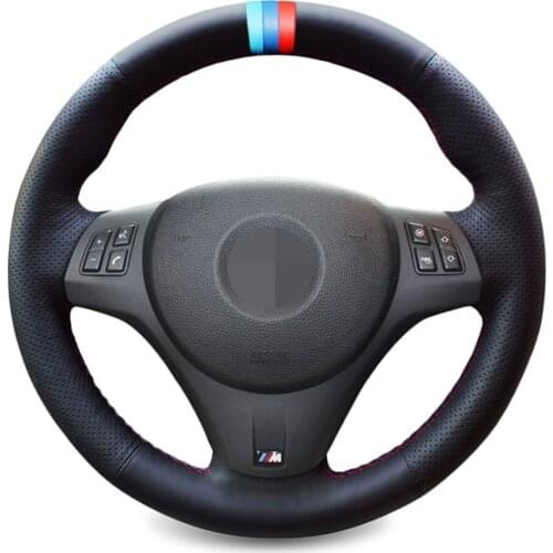 Hand-stitched Leather Car Steering Wheel Cover For BMW M Sport M3 E90 E91 E92 E93 E87 E81 E82 E88 X1 E84 car accessories