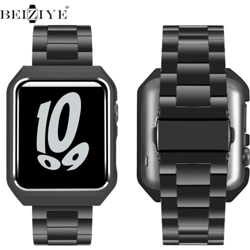 Stainless Steel Strap+Case For apple watch 6 SE 5 4 band 40mm 44mm Metal bracelet Bumper frame Cover for iwatch band 38mm 42mm