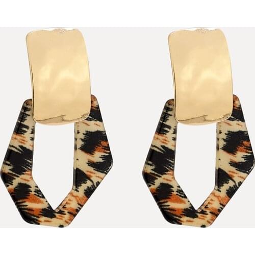 Fashion Acrylic Hoop Earrings For Women Gold Color Big Circle Earrings Geometric Earring Brincos Jewelry