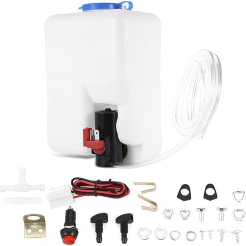 Washer Tank Pump Bottle Kit Universal Windshield Wiper Systems Quality Reservoir