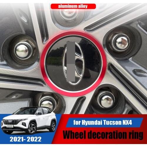 New car front wheel hub cover aluminum alloy decorative ring modified exterior for Hyundai Tucson NX4 2021 2022