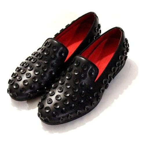 New fashion slip on button men shoes genuine leather handmade casual shoes for men loafers
