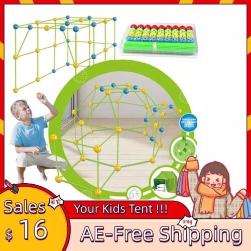 New Kids Construction Fort Building Castles Tunnels Tents Kit DIY 3D Play House Building Toys For Boys Girls Gift Pre-sale