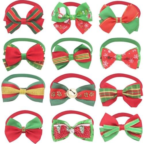 Pet Cat Dog Bow Tie Collar Pet Christmas Gift Adjustable Neck Strap Knot Collar Cat Dog Grooming Accessories Pet Products