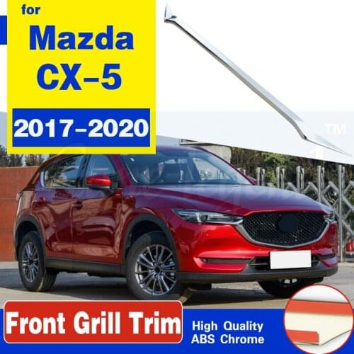 Fit For Mazda CX-5 CX5 2017 2018 2019 2020 ABS Chrome Exterior Front Engine Machine Grille Upper Hood Cover Trim Car Styling