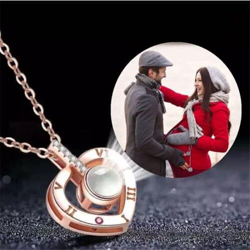 Custom Photo Pendant & Necklace With Charms Projection Pet Picture Choker Necklace Lover Wedding Jewelry Valentines Gifts