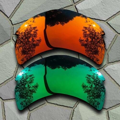 Red Orange&Jade Green Sunglasses Polarized Replacement Lenses for Oakley Flak 2.0 XL