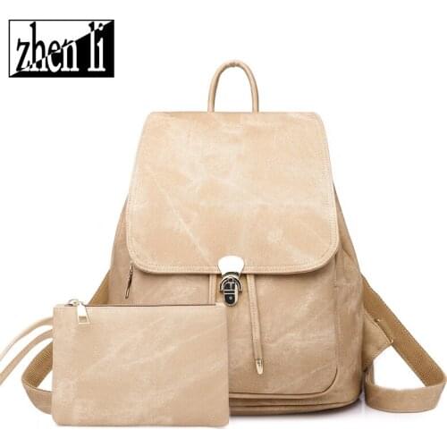 2021 New Arrivals Womens Backpacks For Female PU Leather Denim Like Design High Quality Retro Classic Style Girls Latch Bag