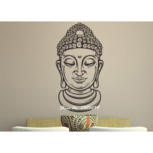 Buddha Head Decal DIY Removable Art Wall Sticker Mural New Design House Decoration For Living Room High Quality Wall Decal LA257