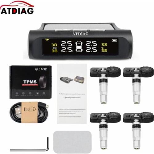 Solar Power TPMS Car Tire Pressure Alarm Monitor System Auto Security Alarm Systems Tyre Pressure Temperature Warning