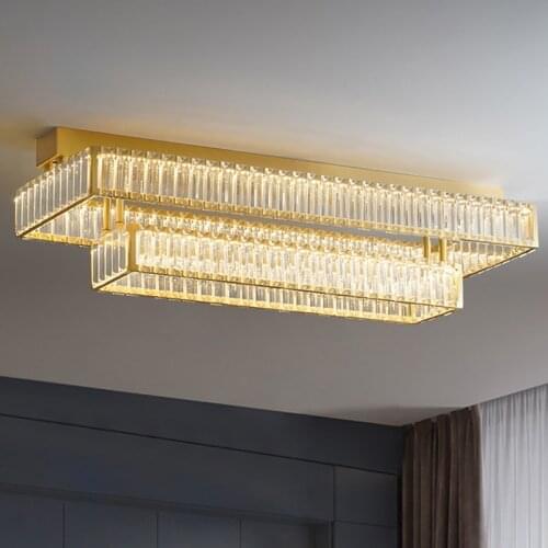 GPD modern chandeliers design crystal ceiling chandelier lighting living room home decor led gold rectangle hanglamp Люстра