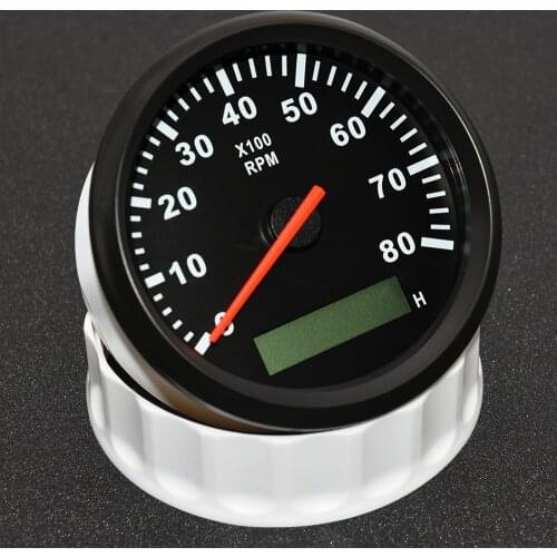 Boat Marine Car Tachometer 85mm tacometro moto with LCD Hourmeter 3000/4000/6000/8000 RPM Tachometer Gauge 9~32V Red Backlight