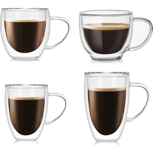 Heat-resistant Double Wall Glass Cup Beer Coffee Cup Handmade Creative Beer Mug Tea Cup Whiskey Glass Cups Drinkware