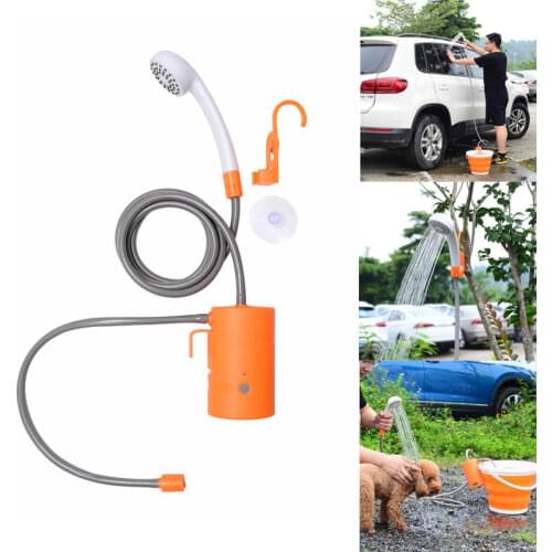 Outdoor Electric Shower Nozzle Sprinkler Self-priming Water Pump USB Charge Car Clean Camping Travel