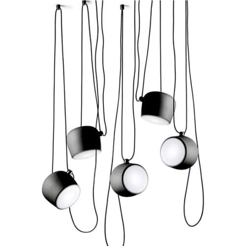 DIY vintage retro black pendant lights for dining room aluminum drum designer industrial hanging lamp for coffee home decorate