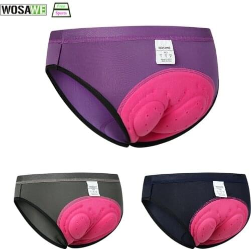 WOSAWE Women Cycling Underwear 3D Padded Shockproof Mountain MTB Bicycle Shorts Riding Bike Sport Underwear Tights Shorts