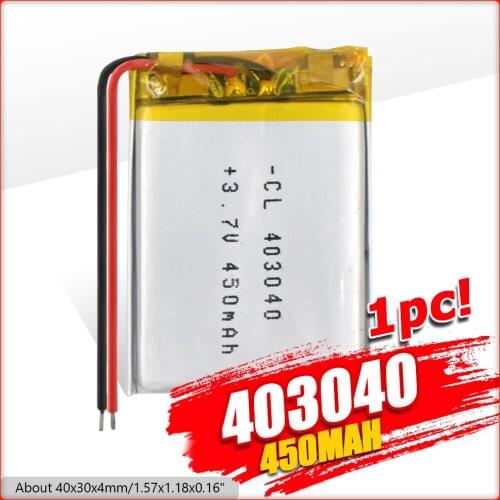 1/2/4Pcs 3.7V 450mAh 403040 Lithium Polymer LiPo Rechargeable Battery For Mp3 Mp4 PAD DVD DIY E-book Bluetooth-compatible