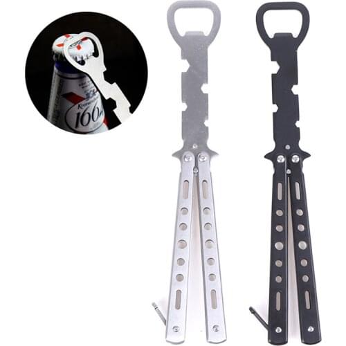1Pcs Beer Bottle Opener Durable Stainless Steel Butterfly Trainer Knife Style