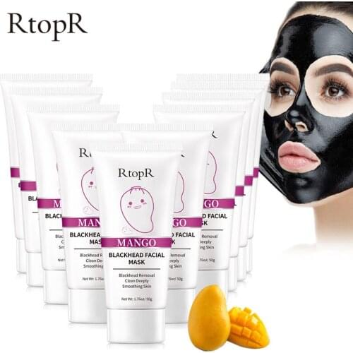 10PCS Mango Blackhead Remover Acne Treatment Nose Oil-control Mud Pore Strip Mask Whitening Peel off Mask Nose Peel Skin Care
