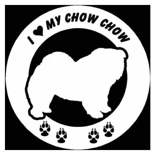 15CM*15CM I love My Chow Chow Vinyl Car Sticker Black/Silver C2-3237