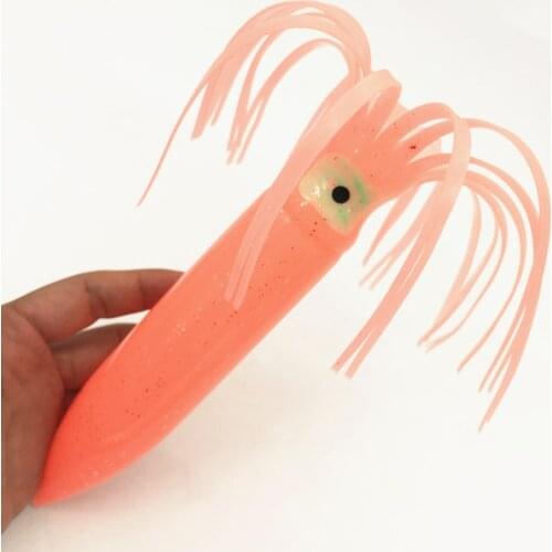 25CM/30CM Fishing Jig Octopus Lure Luminous Squid Skirts Soft Plastic Octopus Lures Trolling Saltwater Bait for tuna fishing