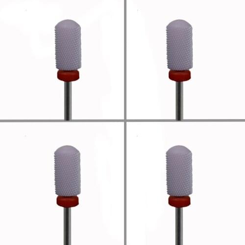 4pcs Pink Ceramic Nail Drill Bit - Large Smooth Top Bit - F