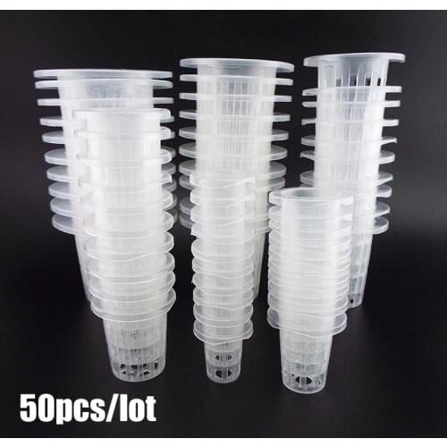 50Pcs Plant Grow Pots Net Nursery Cup Hydroponic Colonization Mesh Plastic Basket Holder Vegetable Planting Soilless