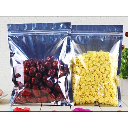500pcs 16x26cm Foil Flat Ziplock Bags Clear Plastic Bags Pe Zip Lock Bag For Cloth/food/gifts/Jewelry Packaging Display Bag