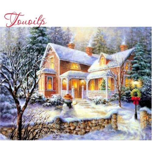 5D DIY Diamond Painting Scenic Diamond Embroidery Winter Snow Full Square Rhinestones Embroidery Home Decor Diamonds Mosaic