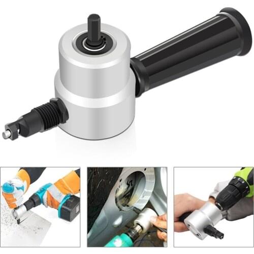 Double Head Metal Sheet Cutter Sheet Nibbler Saw Cutter Tool Drill Attachment Cutting Tool Nibbler Sheet Metal Cut