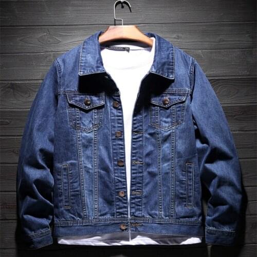 Mens Blue Cotton Jeans Jacket Fashion Men Denim Jacket Spring Autumn Thin Cowboy Casual Coat Male Slim Outerwear Brand Clothing