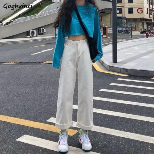 Jeans Women Vintage Streetwear Hip Hop BF Loose Casual Korean Style Harajuku Students Fashion Aesthetic Ins New Straight Chic