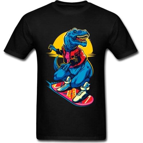 Tops & Tees Mens T Shirt Rex to the Future T-shirt Tshirt Dinosaur Skater 100% Cotton Clothes Skateboard Lover Birthday Gift