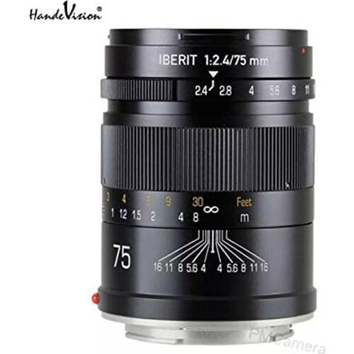 Handevision IBERIT 75mm F2.4 Full Frame Camera lenses for Fuji X mount camera Silver Color