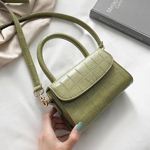 Crocodile Pattern Crossbody Bags for Women 2021 Small Chain Handbag Small Bag PU Leather HandBag Ladies Designer Evening Bag Q3