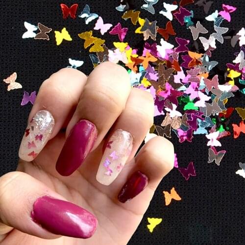 Laser Nail Stickers Butterfly Sequins Heart-shaped Stars Nail Sticker Four-pointed Star Glitter DIY Manicure Decoration