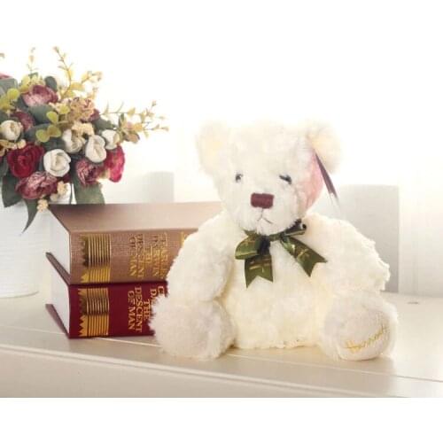 About 20cm lovely teddy bear plush toy silk bowtie bear soft doll baby toy birthday gift b2587