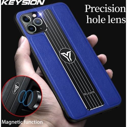KEYSION Fashion Phone Case for iPhone 11 Pro Max PU Leather Camere Protection Back Cover for iPhone SE 2020 XS Max X XR 8 7 Plus