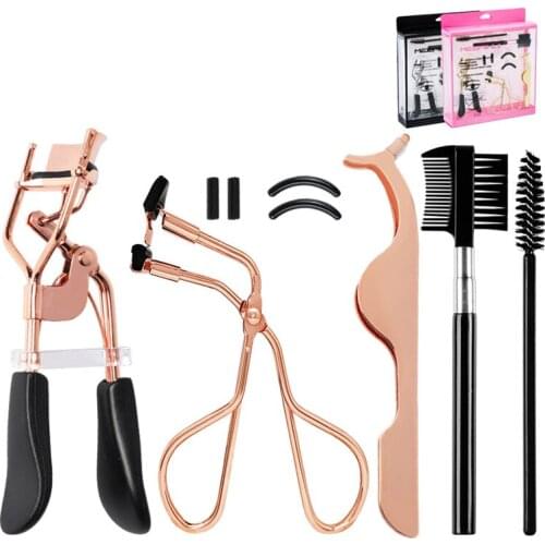 5pcs/set Eyelashes Curler Set Eyelash Curler Replacement Pads Makeup Curly Eyelashes Stainless Steel Eyelash Auxiliary Tool