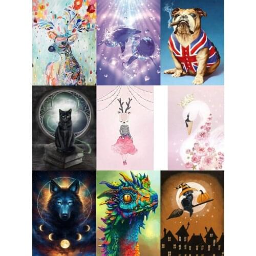 Lady Luck Store Diamond Painting Kit, 5d Embroidery Painting Kit for Gemstone Cross-stitch Crafts, Animal Mosaic, Round Diamond