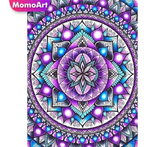 MomoArt DIY Diamond Mosaic Flower Full Square Diamond Painting Cross Stitch Set Landscape Embroidery Needlework Decor For Home