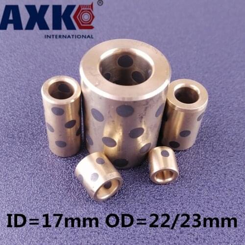 JDB Oil Self-lubricating Ball Bearing Linear Graphite Copper Set Bearing Bushing Lm17 ID17mm OD 22/23mm 4/10pcs Free Shipping